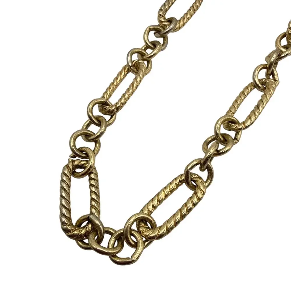 Vintage VCLM Gold Tone Textured Rope Link Chain Chunky Statement⁠ 18” - 20”